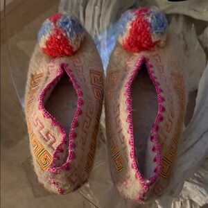 Colorful Handmade Wool Greek Slippers